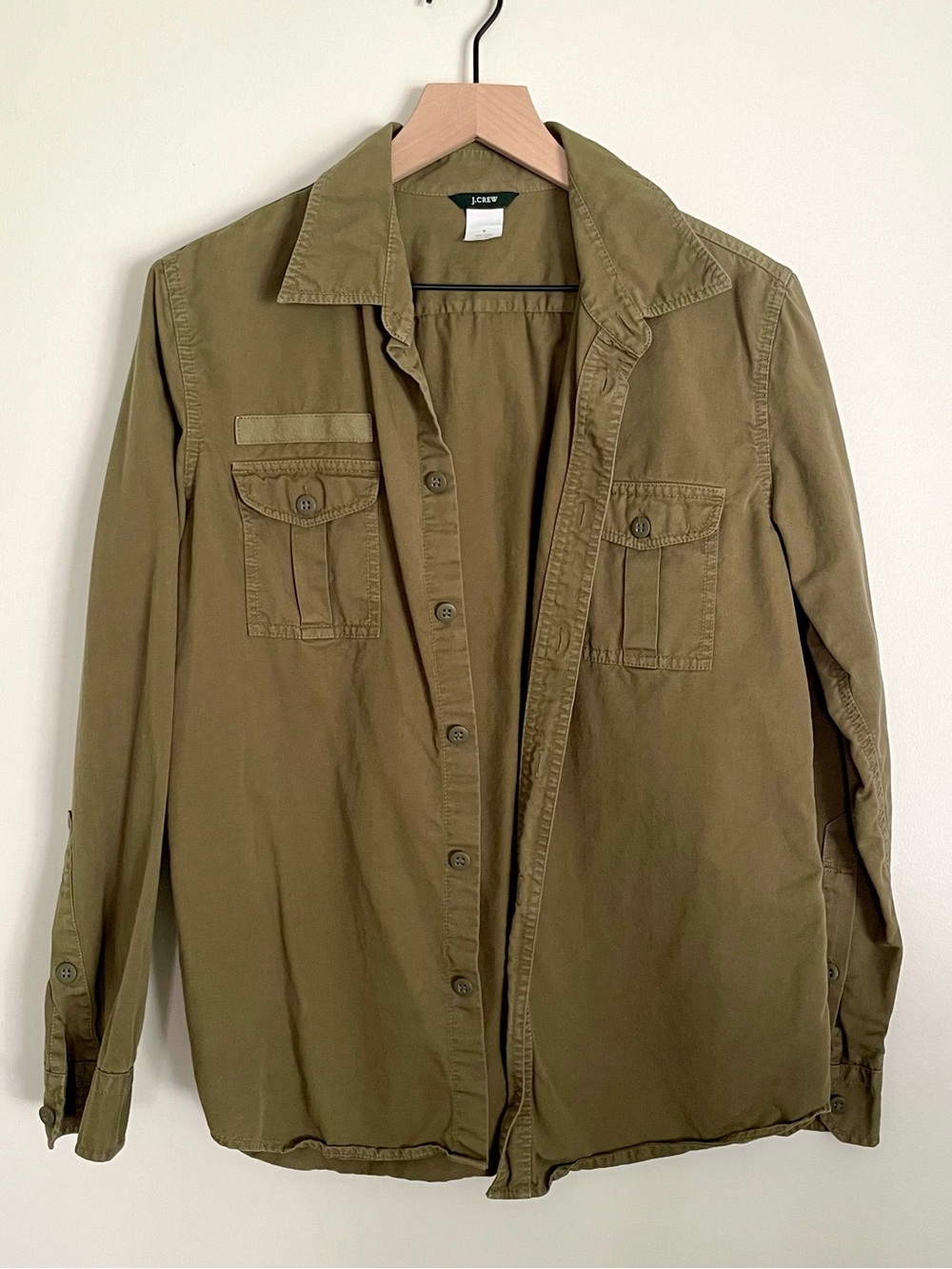 J. Crew Vintage Olive Utility Button-Down Shirt